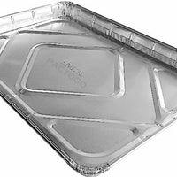 HFA - 16.44" x 11.63" x 1.25", 116 Oz 1/2 Sheet Full Curl Foil Cake Pan, 100 Per Case - 2063-55-100