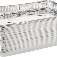 HFA - 16.44" x 11.63" x 1.25", 116 Oz 1/2 Sheet Full Curl Foil Cake Pan, 100 Per Case - 2063-55-100