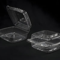 HFA - 6" Handi-Lock Deep Square Plastic Hinged Container, 500/Cs - 6061D-500