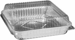 HFA - 8" Square Cake Pan With Lid Combo, 100/Cs - 4048-35-100WDL