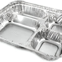 HFA - Oblong 4-Compartment Foil Tray with Lid, 250/Cs - 4145-00-250W