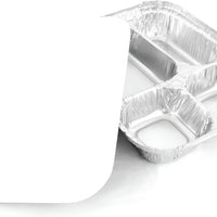 HFA - Oblong 4-Compartment Foil Tray with Lid, 250/Cs - 4145-00-250W