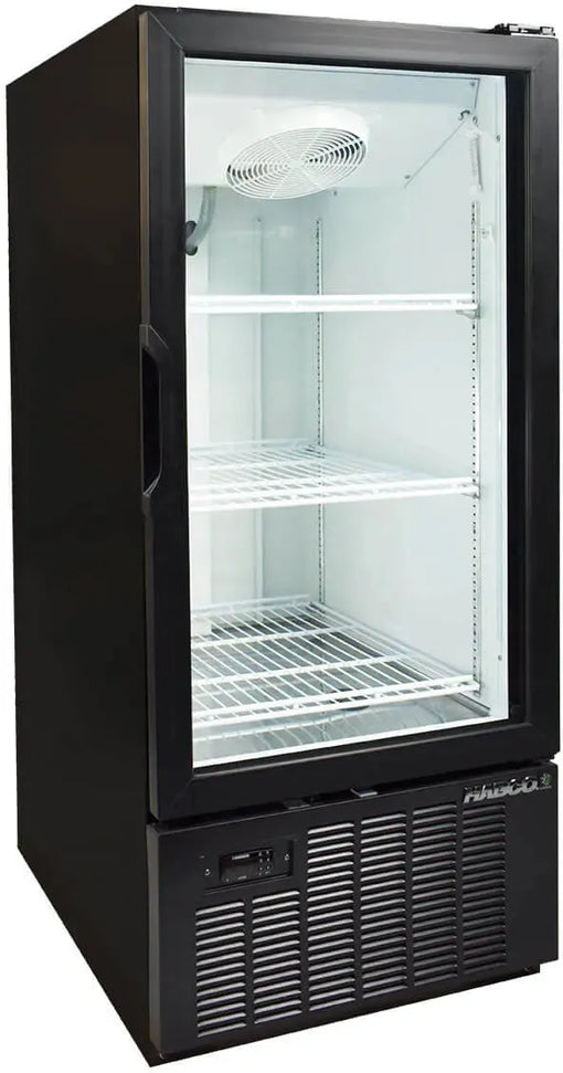 Habco - 23.8" Single Swing Door Froze Space Merchandiser Freezer with Black Exterior & White Interior - SF10HCBXM