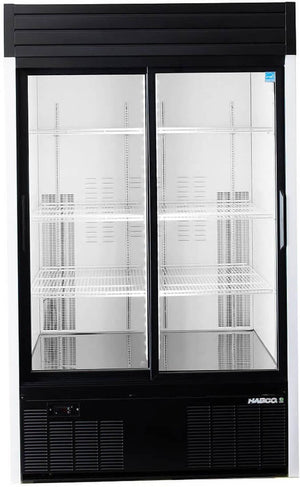 Habco - 47.5" 1/4 HP White Double Sliding Glass Door Display Refrigerator - SE42HC