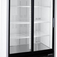 Habco - 47.5" 1/4 HP White Double Sliding Glass Door Display Refrigerator - SE42HC