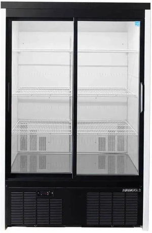 Habco - 47.5" 3/8+ HP White Double Sliding Glass Door Display Refrigerator - SE40eHC