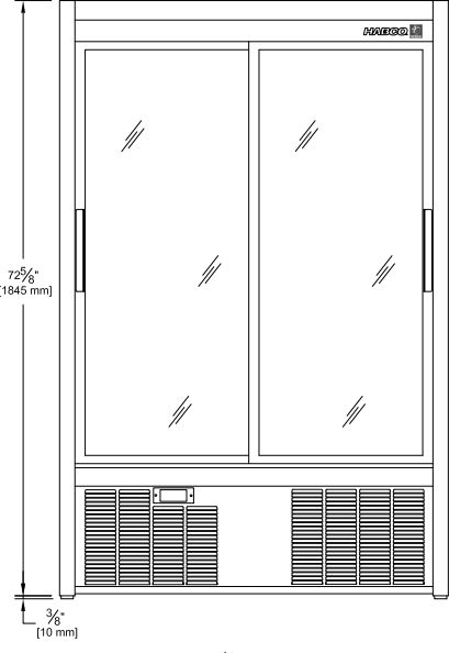 Habco - 47.5" 3/8+ HP White Double Sliding Glass Door Display Refrigerator - SE40eHC