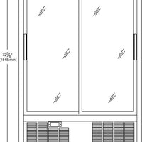 Habco - 47.5" 3/8+ HP White Double Sliding Glass Door Display Refrigerator - SE40eHC