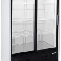Habco - 47.5" 3/8+ HP White Double Sliding Glass Door Display Refrigerator - SE40eHC