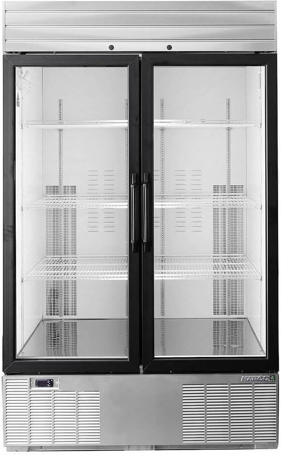 Habco - 47.5" Double Swing Glass Door Display Refrigerator with Stainless Steel Xterior - SE46HCSXG