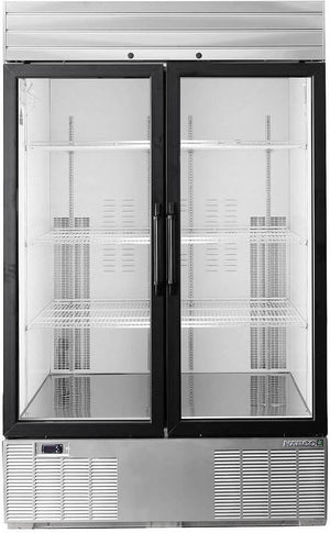 Habco - 47.5" Double Swing Glass Door Display Refrigerator with Stainless Steel Xterior - SE46HCSXG