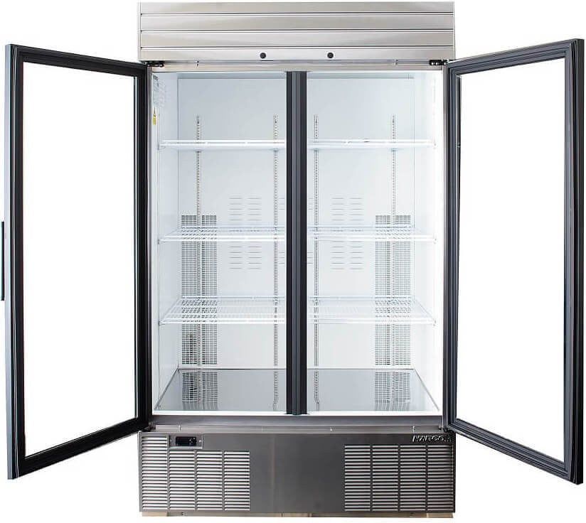 Habco - 47.5" Double Swing Glass Door Display Refrigerator with Stainless Steel Xterior - SE46HCSXG