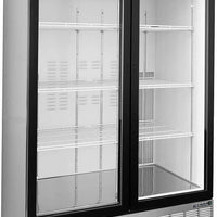 Habco - 47.5" Double Swing Glass Door Display Refrigerator with Stainless Steel Xterior - SE46HCSXG