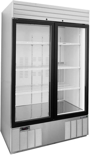 Habco - 47.5" Double Swing Glass Door Display Refrigerator with Stainless Steel Xterior - SE46HCSXG