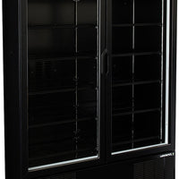 Habco - 54" Double Swing Glass Door Black Merchandiser Refrigerators - ESM49HCBATD