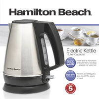 Hamilton Beach - 1 Liter Silver Stainless Steel Cordless Kettle - 40900C