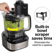 Hamilton Beach - 10-Cup Black Stack & Snap Food Processor with Bowl Scraper - 70822F