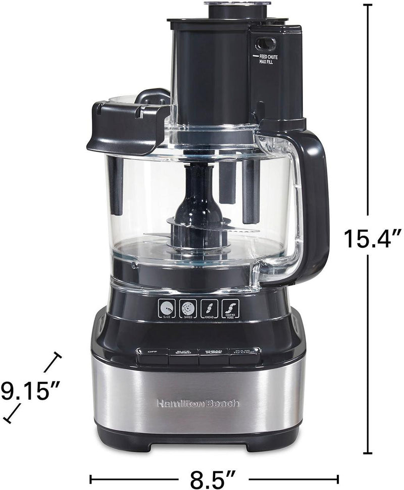 Hamilton Beach - 10-Cup Black Stack & Snap Food Processor with Bowl Scraper - 70822F
