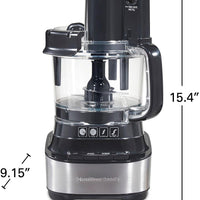 Hamilton Beach - 10-Cup Black Stack & Snap Food Processor with Bowl Scraper - 70822F