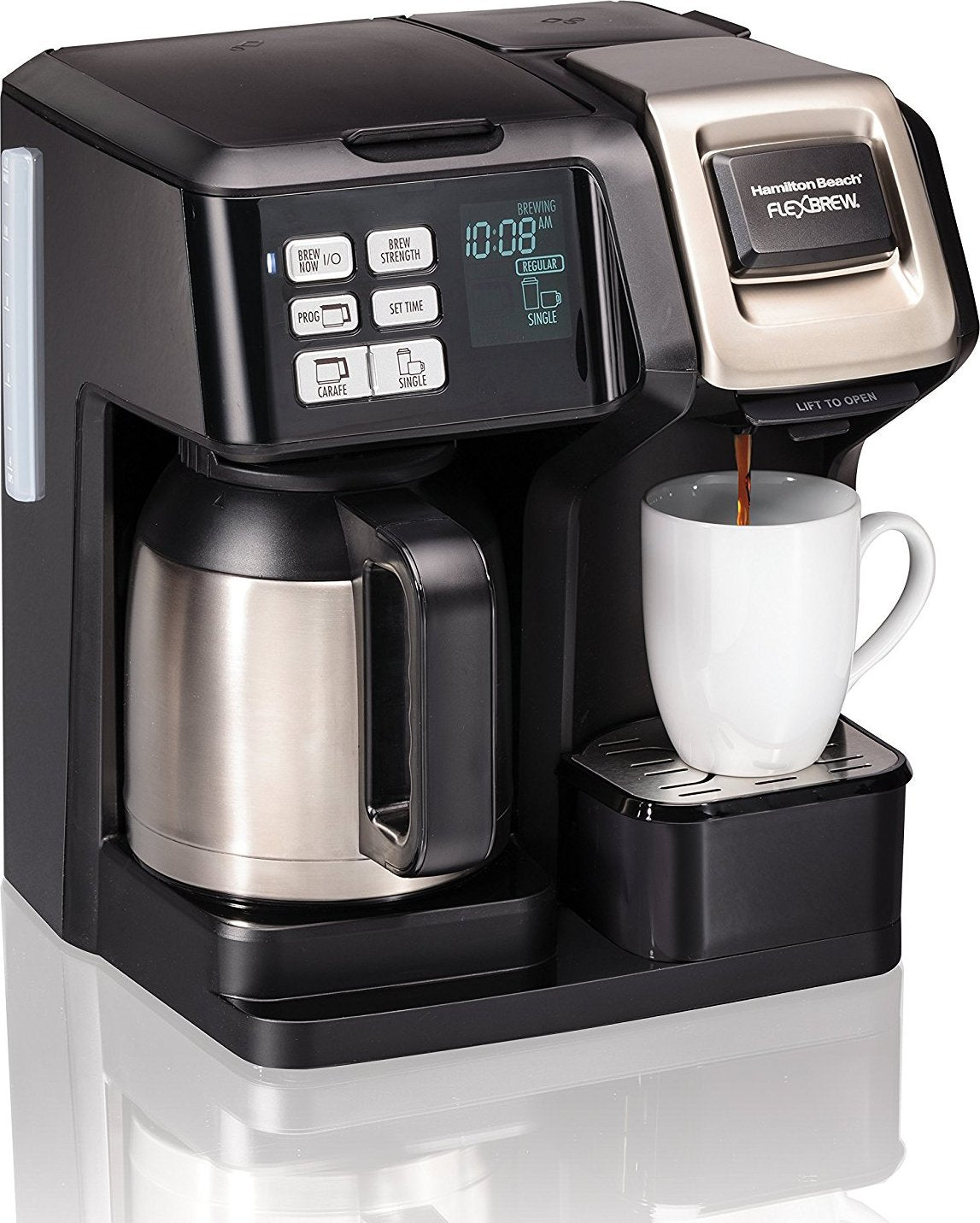 Hamilton Beach - 10 Cup FlexBrew 2-Way Programmable Coffee Maker with Thermal Carafe - 49966