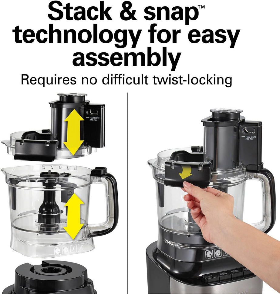 Hamilton Beach - 10-Cup Stack & Snap Food Processor with Bowl Scraper - 70822FG