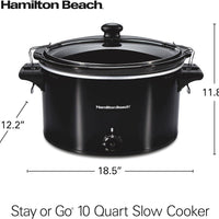 Hamilton Beach - 10 Quart Black Slow Cooker - 33195