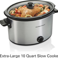 Hamilton Beach - 10 Quart Stainless Steel Slow Cooker - 33190F