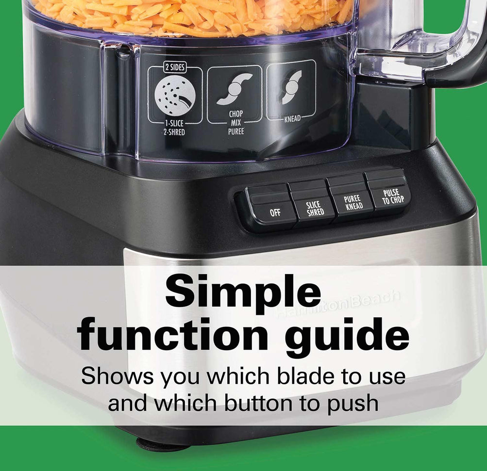 Hamilton Beach - 12-Cup Black Stack & Snap Food Processor with Bowl Scraper - 70727