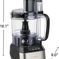 Hamilton Beach - 12-Cup Black Stack & Snap Food Processor with Bowl Scraper - 70727