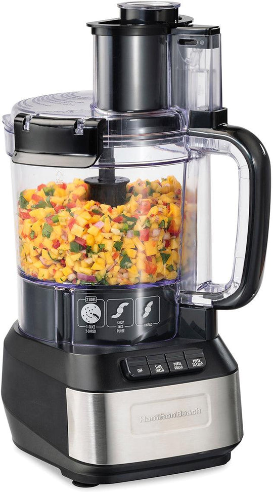 Hamilton Beach - 12-Cup Black Stack & Snap Food Processor with Bowl Scraper - 70727