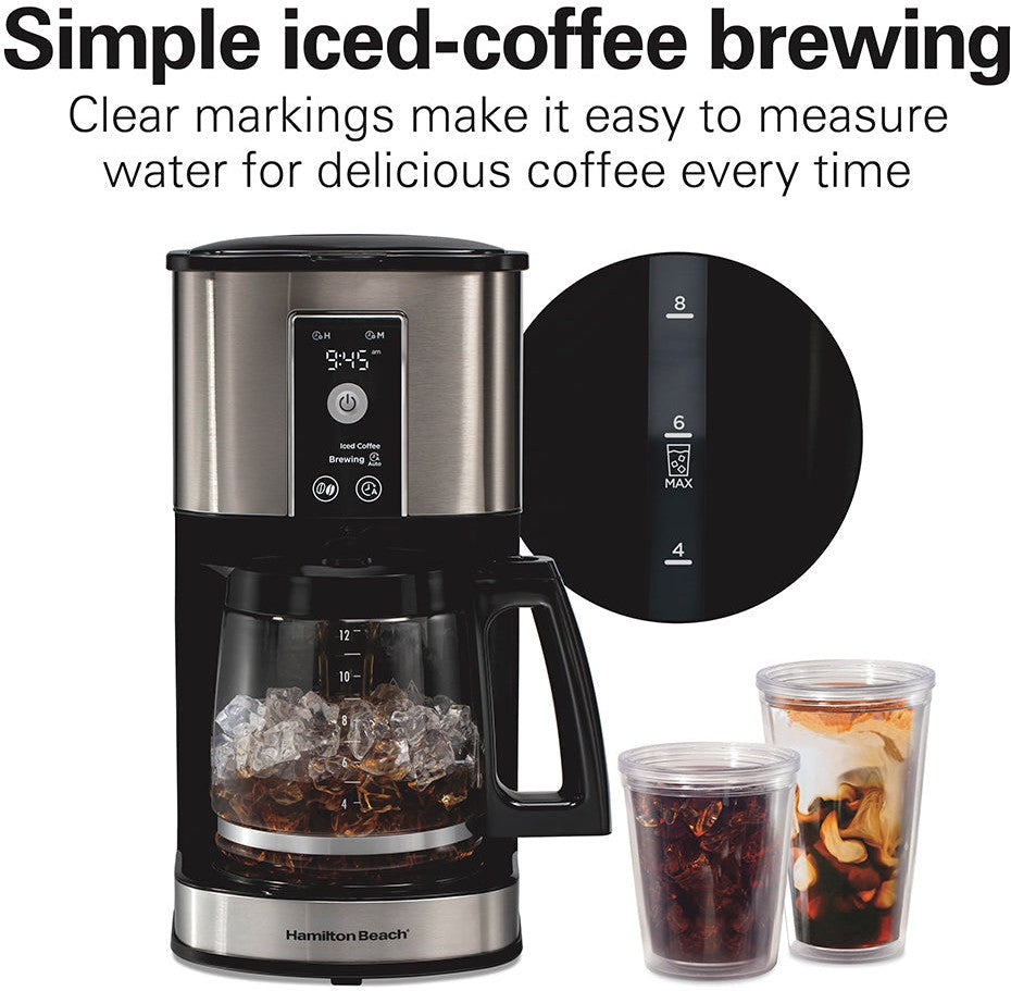 Hamilton Beach - 12 Cup Programmable Hot & Iced Coffee Maker - 49620