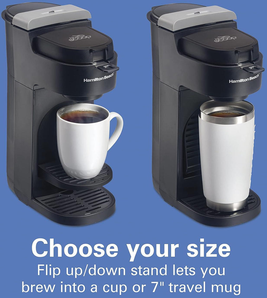 Hamilton Beach - 12.6" Black The Scoop® Single-Serve Coffee Maker - 47620C