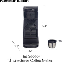 Hamilton Beach - 12.6" Black The Scoop® Single-Serve Coffee Maker - 47620C