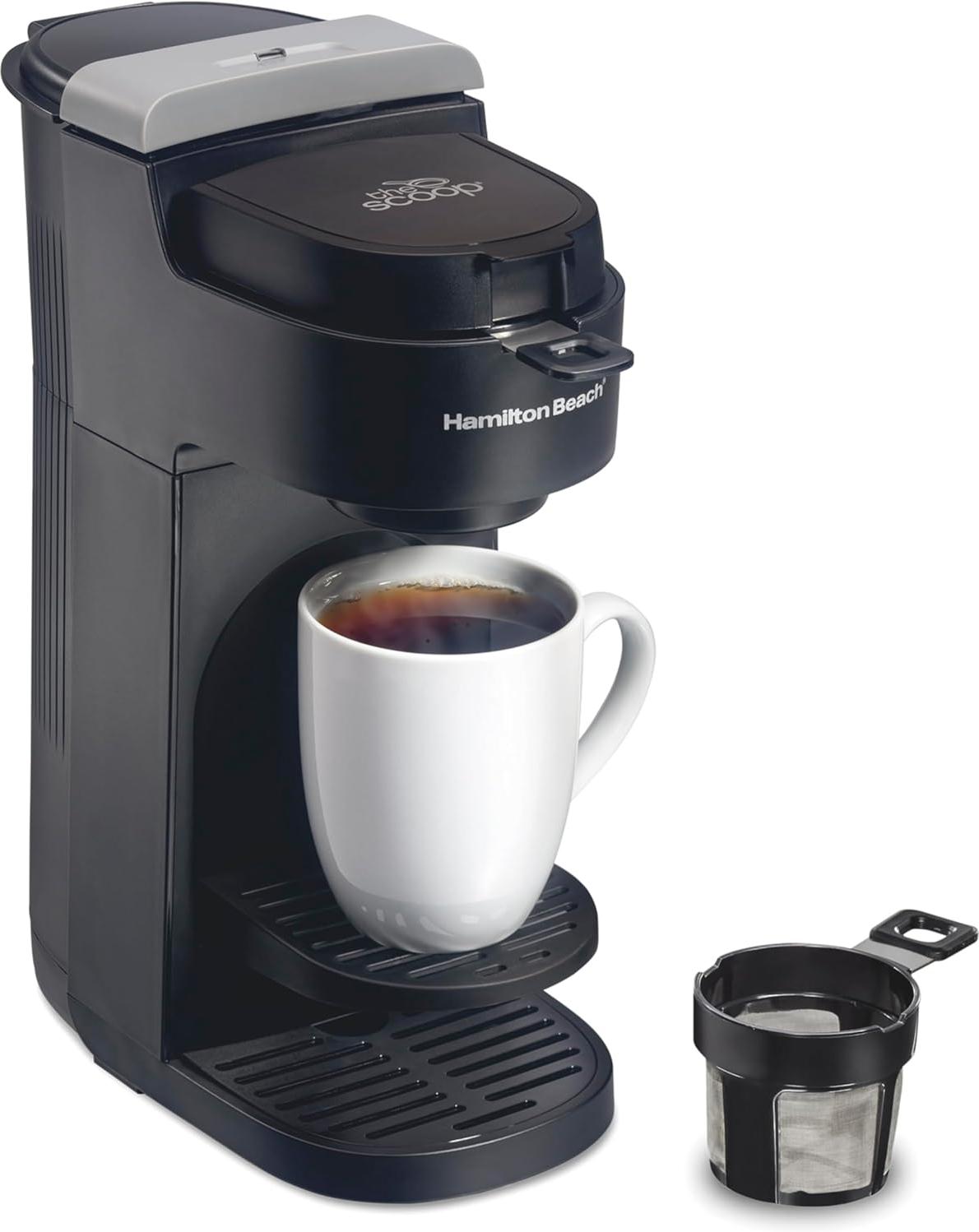 Hamilton Beach - 12.6" Black The Scoop® Single-Serve Coffee Maker - 47620C