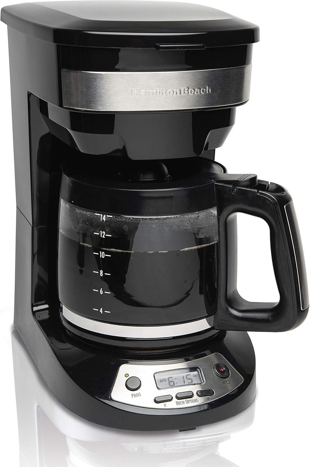 Hamilton Beach - 14 Cups Black Programmable Coffee Maker - 46295C