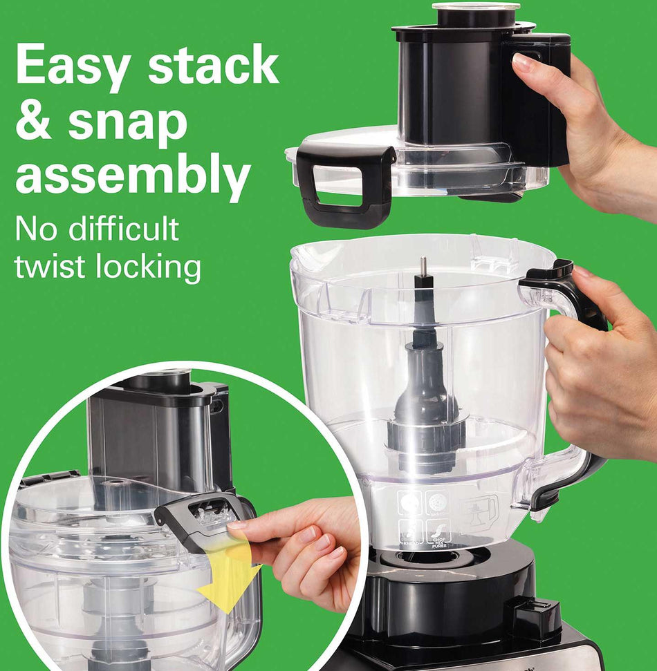 Hamilton Beach - 14 Cup Stack & Snap™ Black Duo Food Processor - 70585C