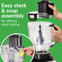 Hamilton Beach - 14 Cup Stack & Snap™ Black Duo Food Processor - 70585C