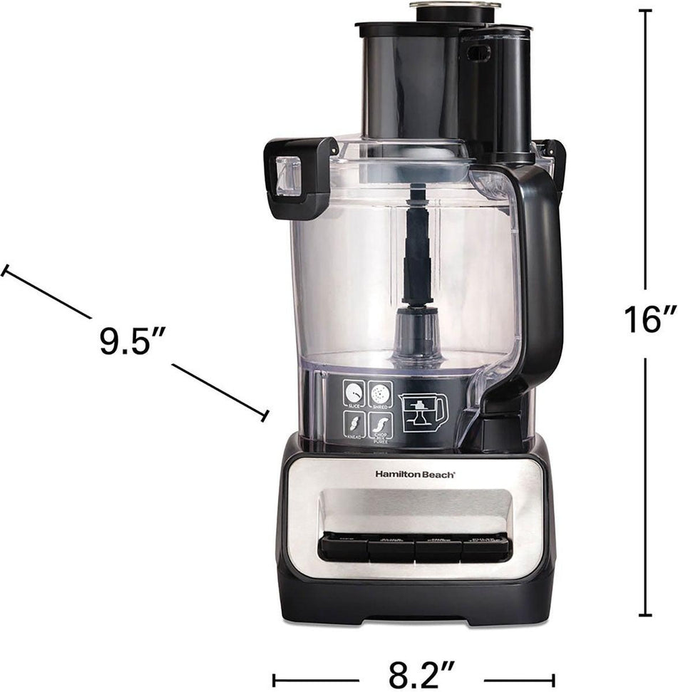 Hamilton Beach - 14 Cup Stack & Snap™ Black Duo Food Processor - 70585C