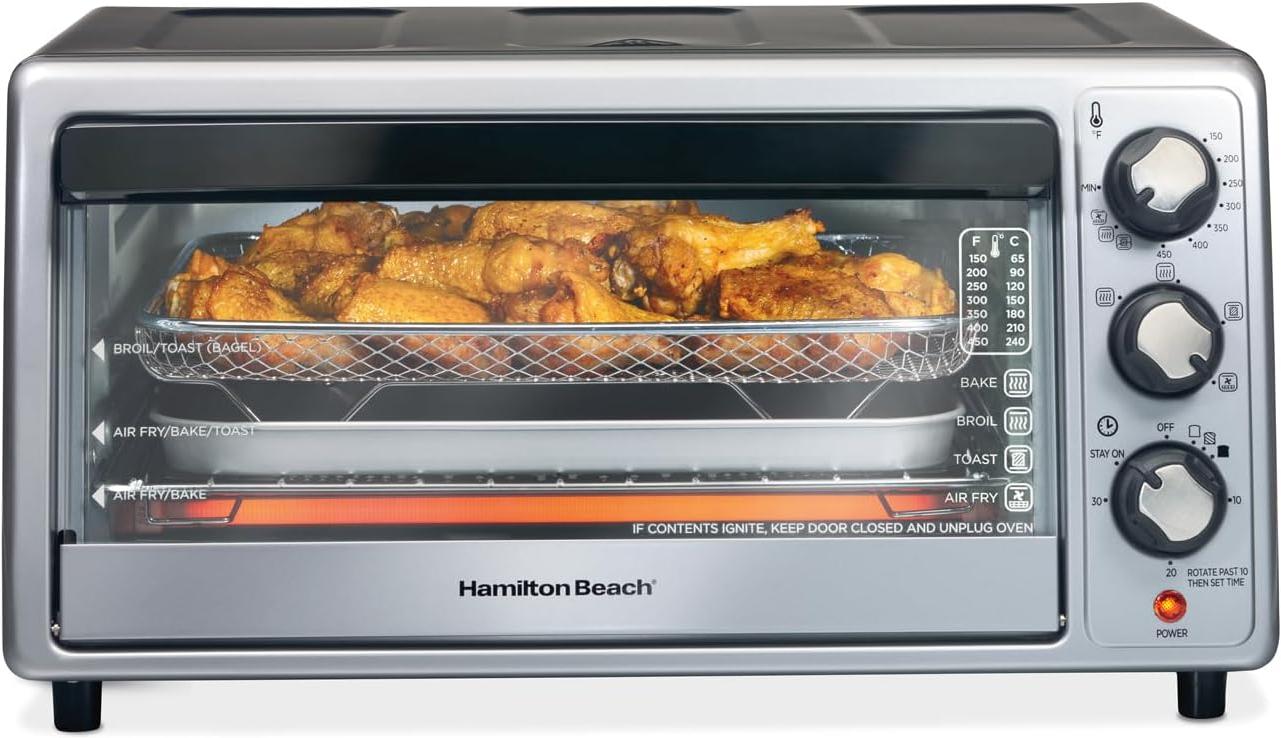 Hamilton Beach - 14.18" Sure-Crisp Silver Toaster Oven with Air Fryer - 31416C