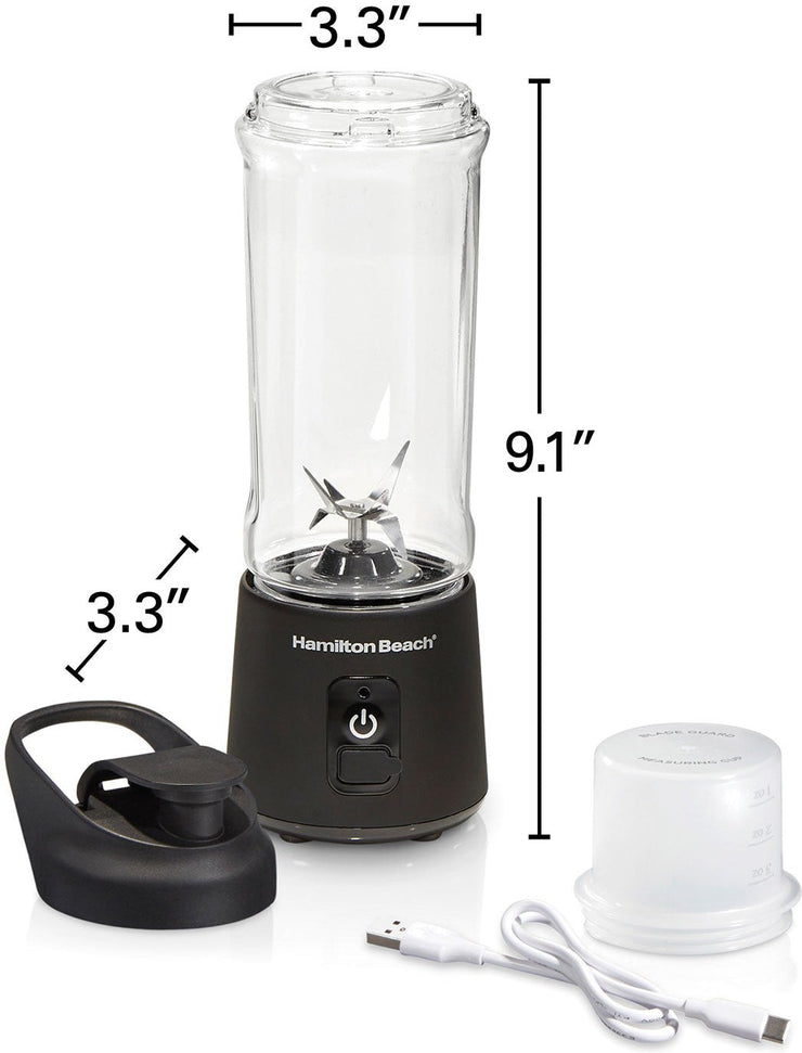 Hamilton Beach - 16 Oz Black Cordless Portable Personal Blender for Shakes and Smoothies - 51180