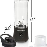 Hamilton Beach - 16 Oz Black Cordless Portable Personal Blender for Shakes and Smoothies - 51180