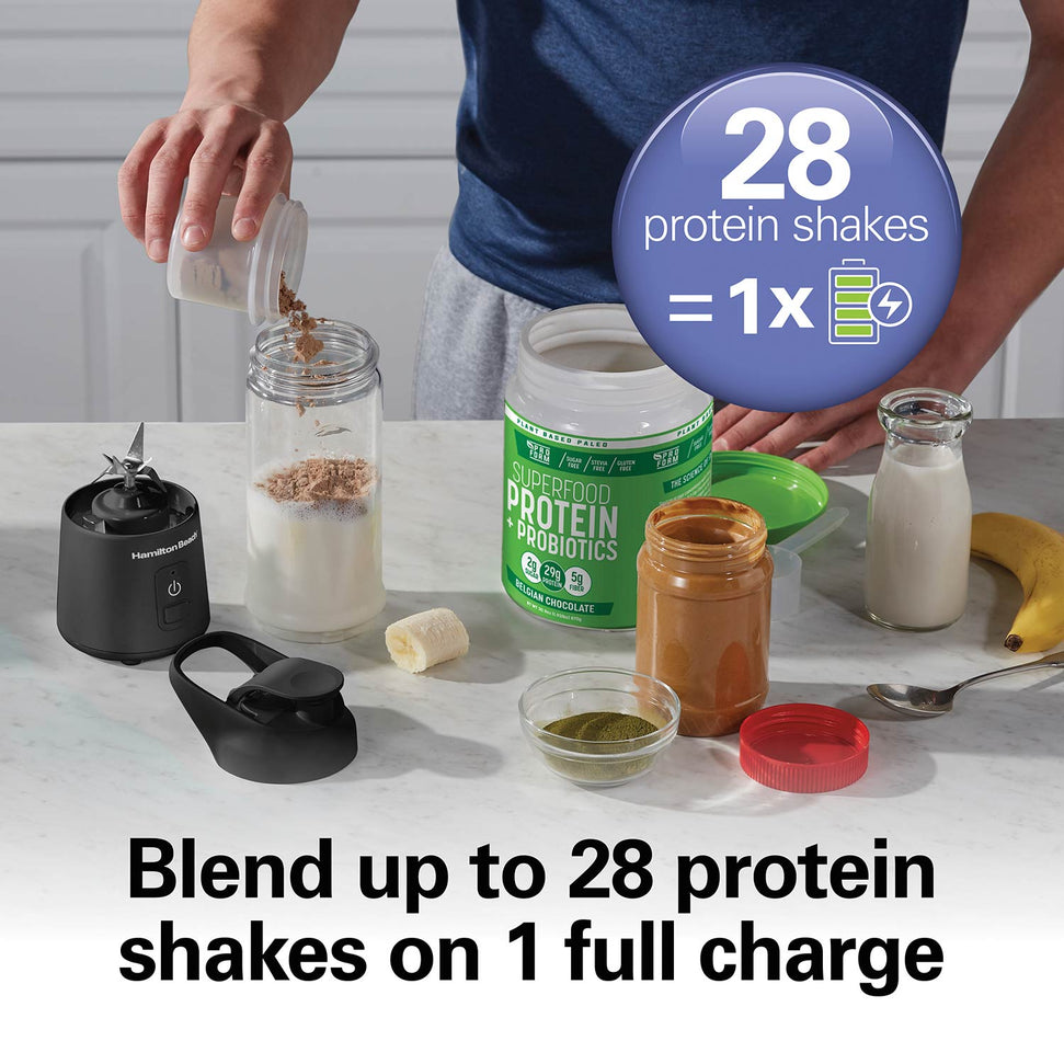 Hamilton Beach - 16 Oz Black Cordless Portable Personal Blender for Shakes and Smoothies - 51180 - DISCONTINUED