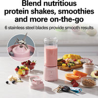 Hamilton Beach - 16 Oz Rose Cordless Portable Personal Blender for Shakes and Smoothies - 51181