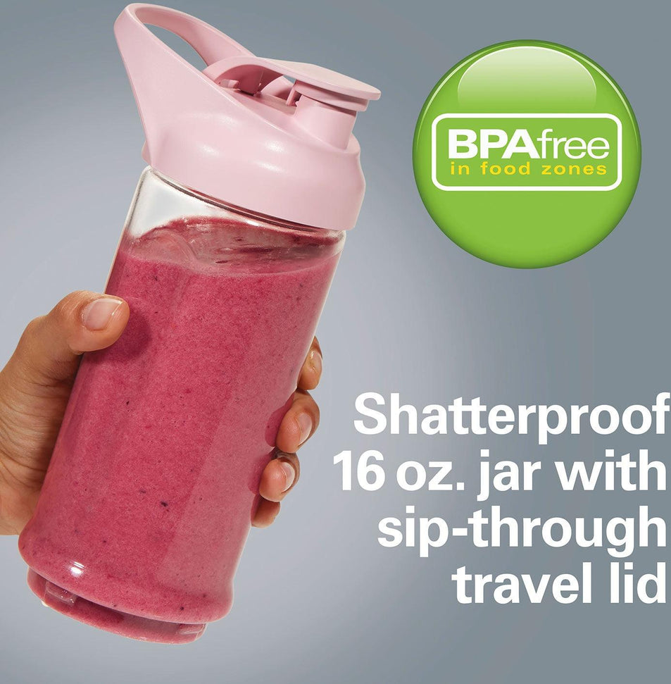 Hamilton Beach - 16 Oz Rose Cordless Portable Personal Blender for Shakes and Smoothies - 51181