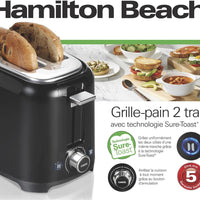 Hamilton Beach - 2 Slice Black Toaster With Sure-Toast® Technology - 22229C