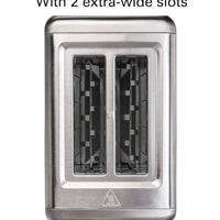 Hamilton Beach - 2 Slice Silver Stainless Steel Brushed Toaster with Extra-Wide Slots - 22992