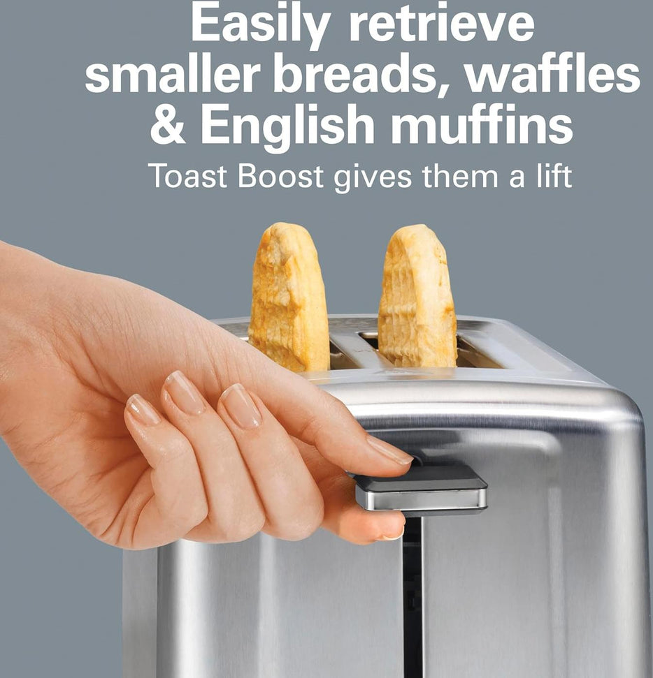 Hamilton Beach - 2 Slice Silver Stainless Steel Brushed Toaster with Extra-Wide Slots - 22992