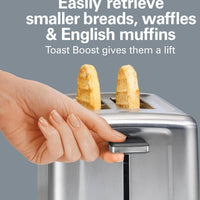Hamilton Beach - 2 Slice Silver Stainless Steel Brushed Toaster with Extra-Wide Slots - 22992