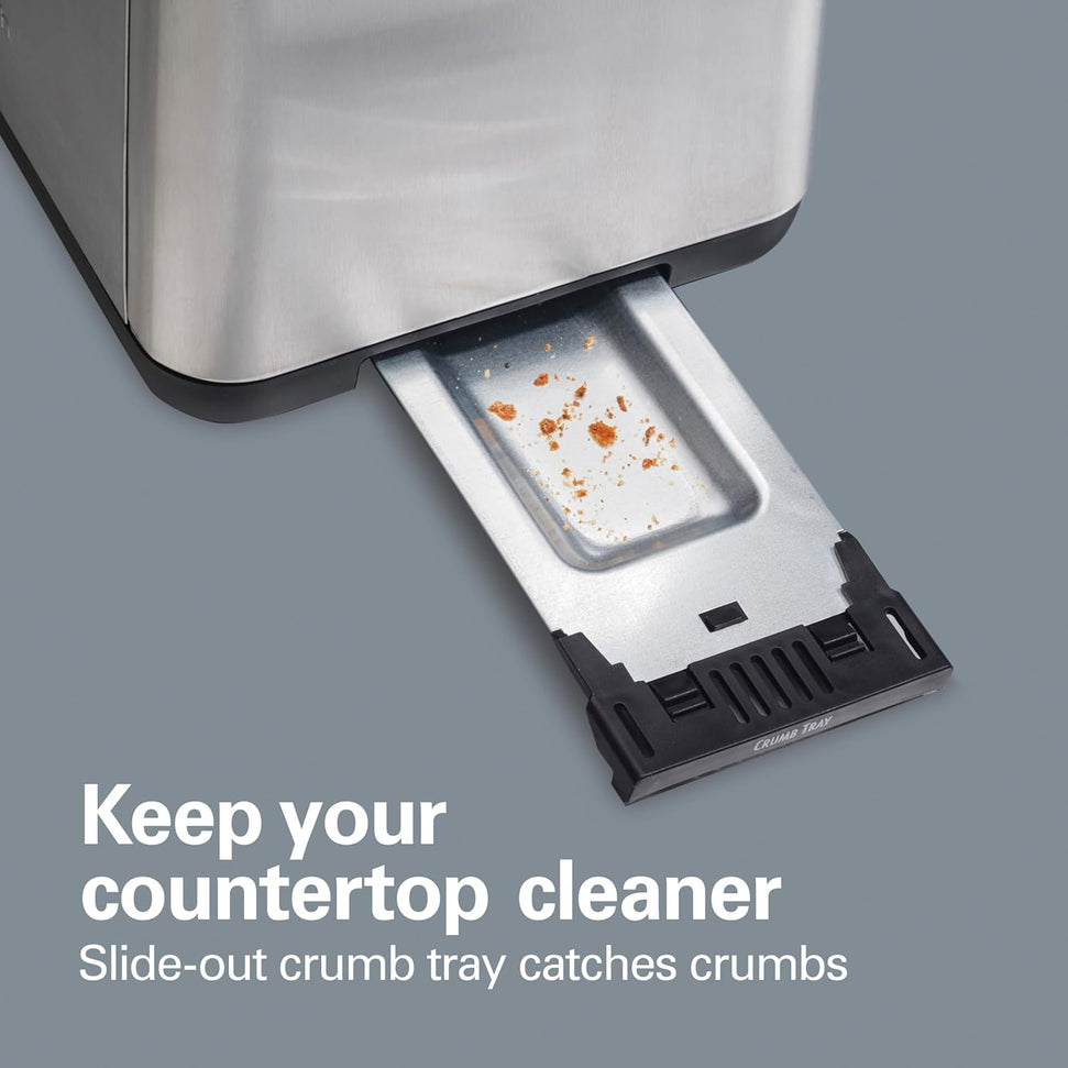 Hamilton Beach - 2 Slice Silver Stainless Steel Brushed Toaster with Extra-Wide Slots - 22992