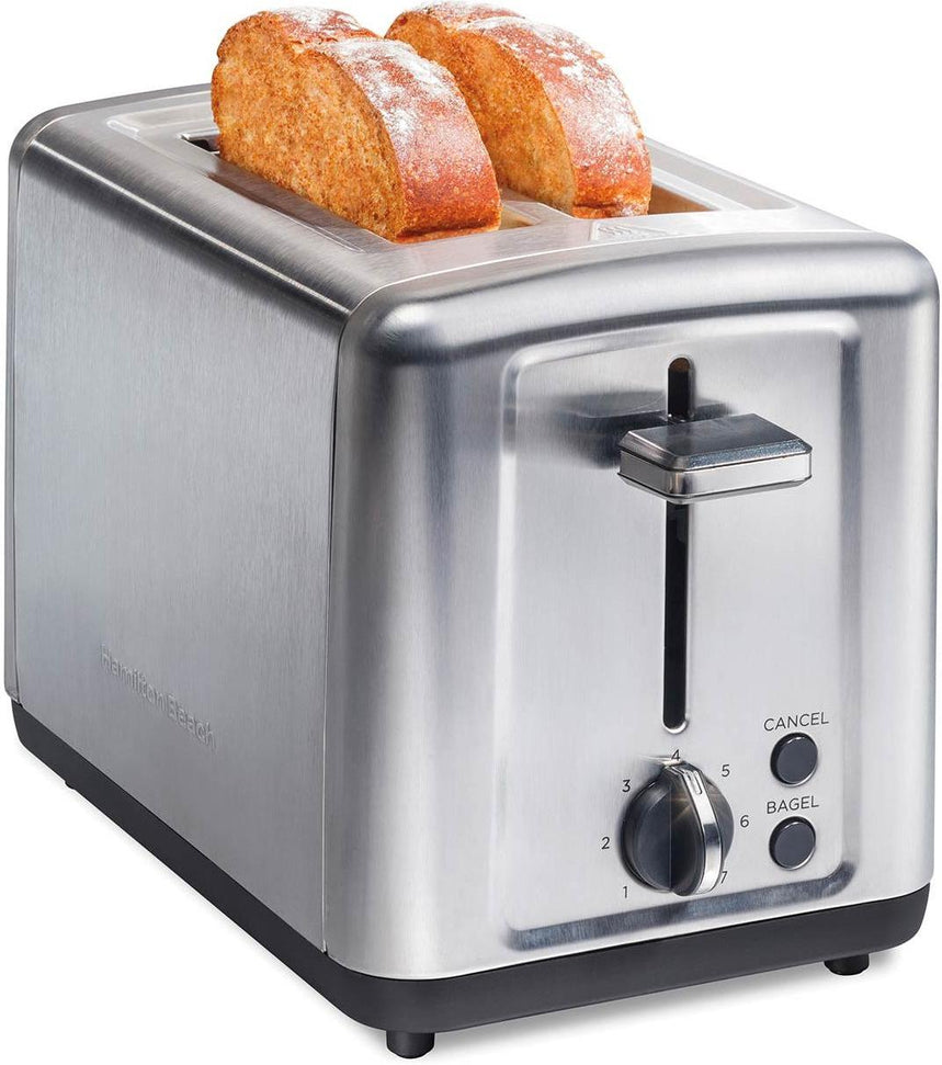 Hamilton Beach - 2 Slice Silver Stainless Steel Brushed Toaster with Extra-Wide Slots - 22992